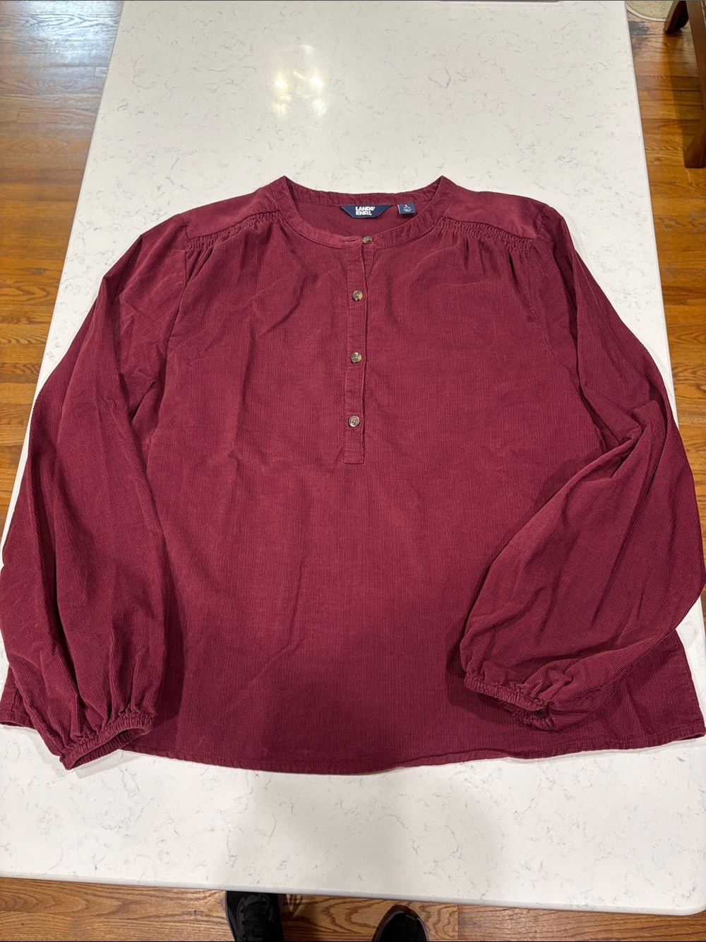 Lands' End Wine Long-Sleeve Henley Tunic